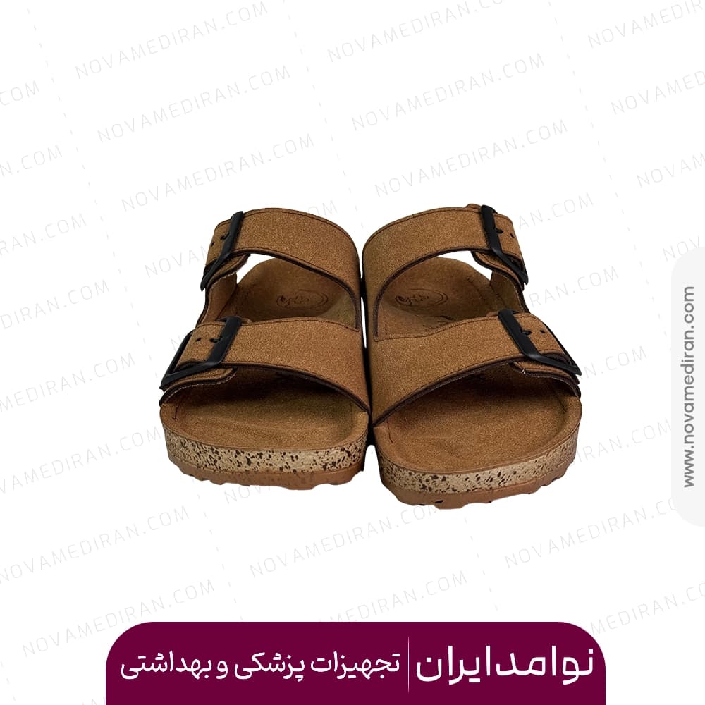 صندل طبی زنانه پاتکان طب مدل Rudo Flex رنگ عسلی — تصویر ۲