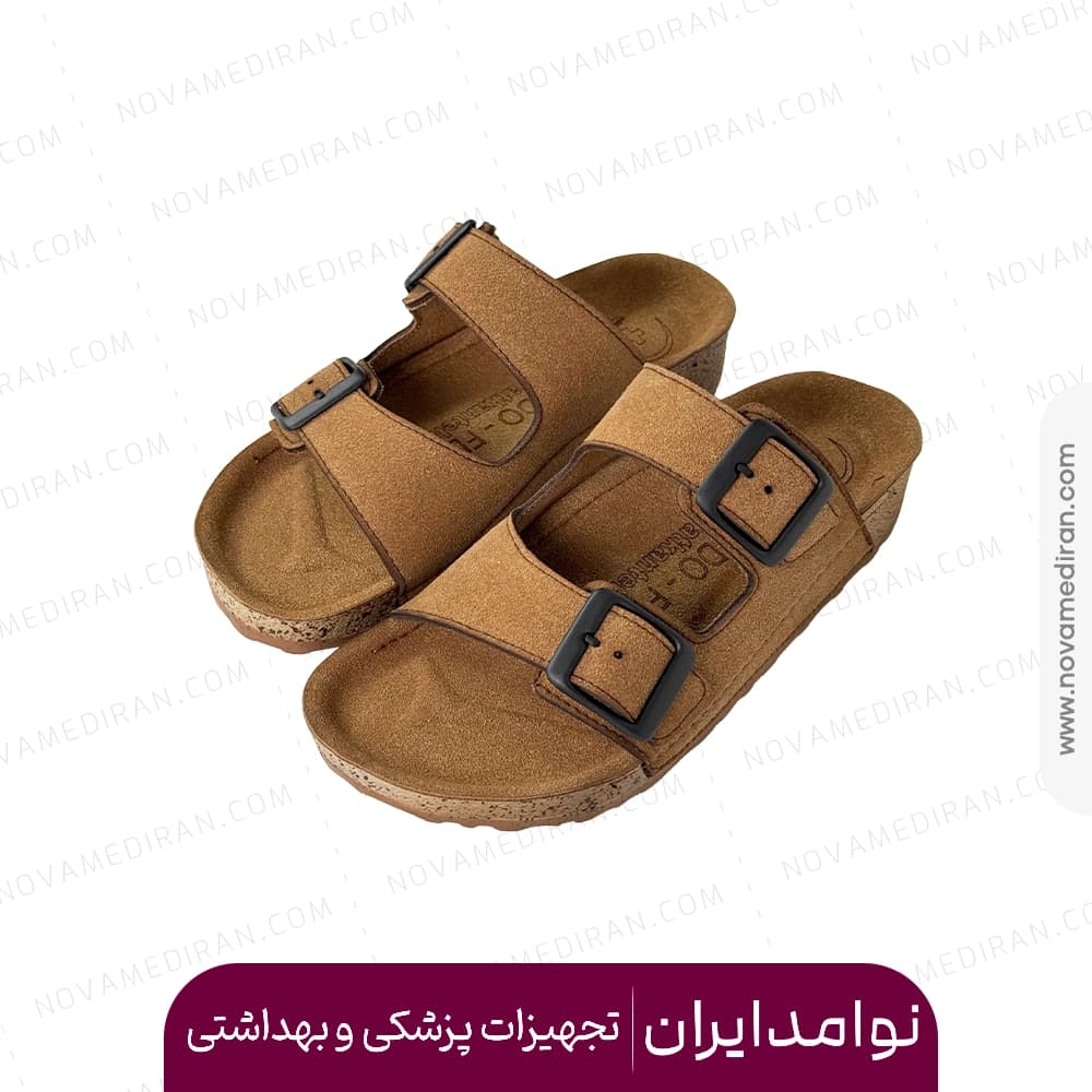 صندل طبی زنانه پاتکان طب مدل Rudo Flex رنگ عسلی — تصویر ۵
