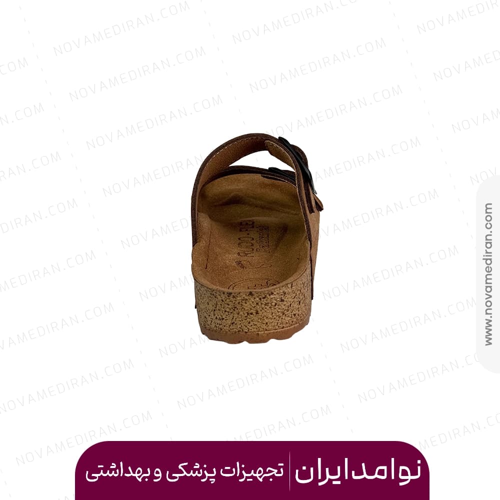 صندل طبی زنانه پاتکان طب مدل Rudo Flex رنگ عسلی — تصویر ۳