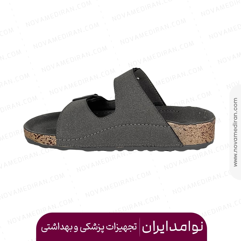 صندل طبی زنانه پاتکان طب مدل Rudo Flex رنگ طوسی — تصویر ۷