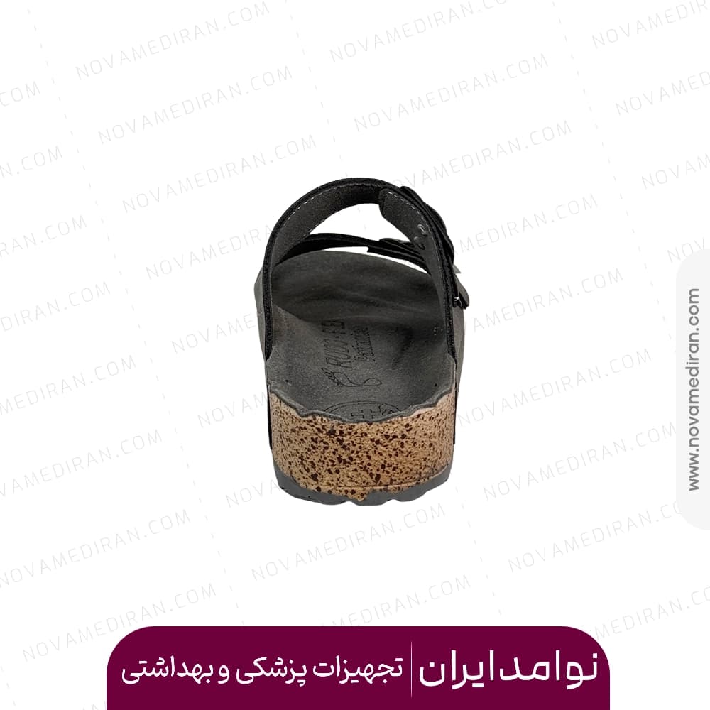 صندل طبی زنانه پاتکان طب مدل Rudo Flex رنگ طوسی — تصویر ۳