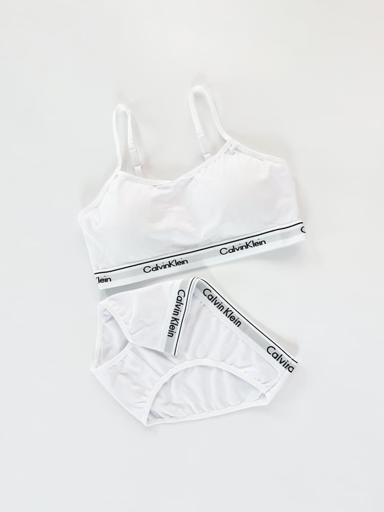 ست نیمتنه کاپدار بندی و شورت اسلیپ نخ پنبه کلوین کلاین Calvin Klein