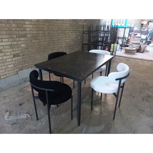 میز ناهارخوری شش نفره صفحه طرح سنگ فیلبندشاپ مدل 825838