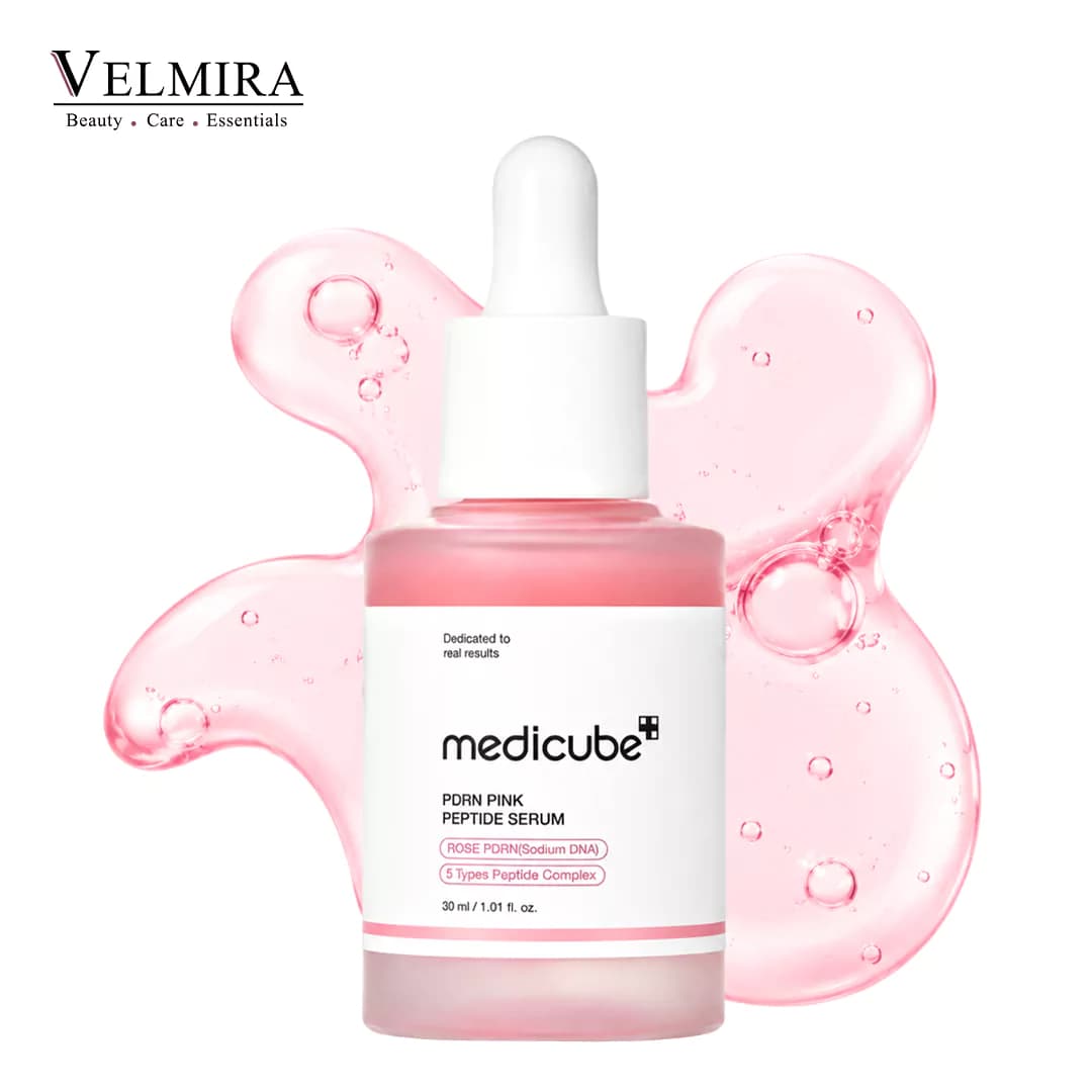 سرم روشنکننده و جوانساز پپتاید و PDRN صورتی مدی کیوب Medicube مدل Pink Peptide حجم ۳۰ میلیلیتر