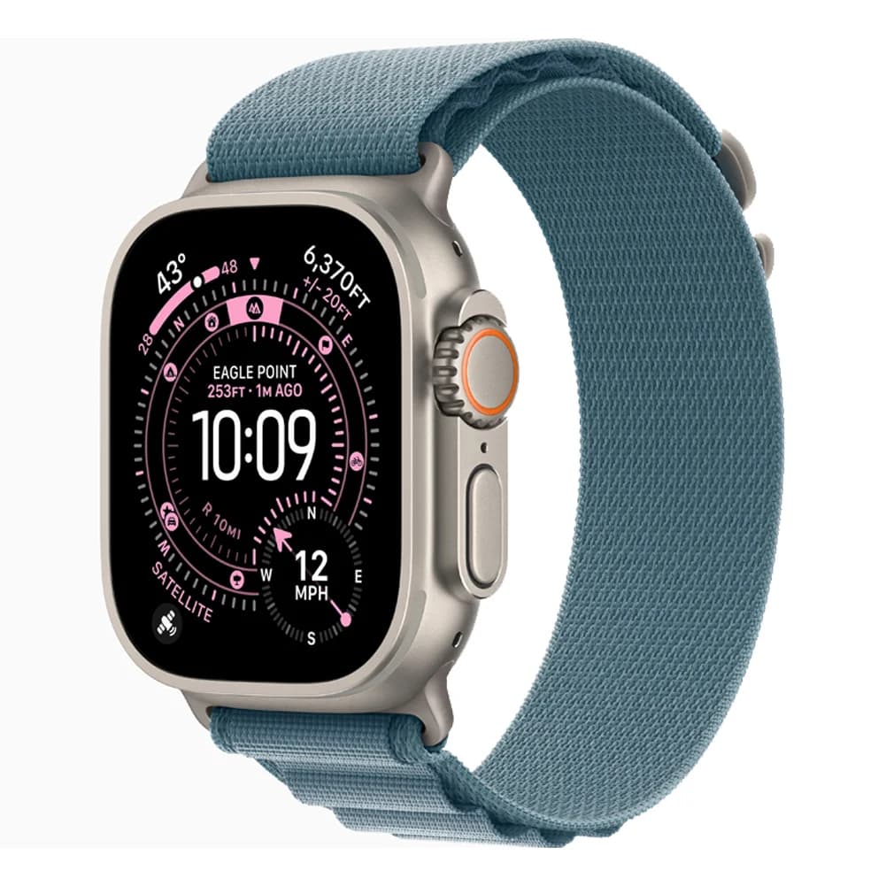 ساعت هوشمند ۴۹ میلیمتری اپل مدل Ultra 3 با بدنه تیتانیوم طبیعی و بند Alpine Loop — تصویر ۴