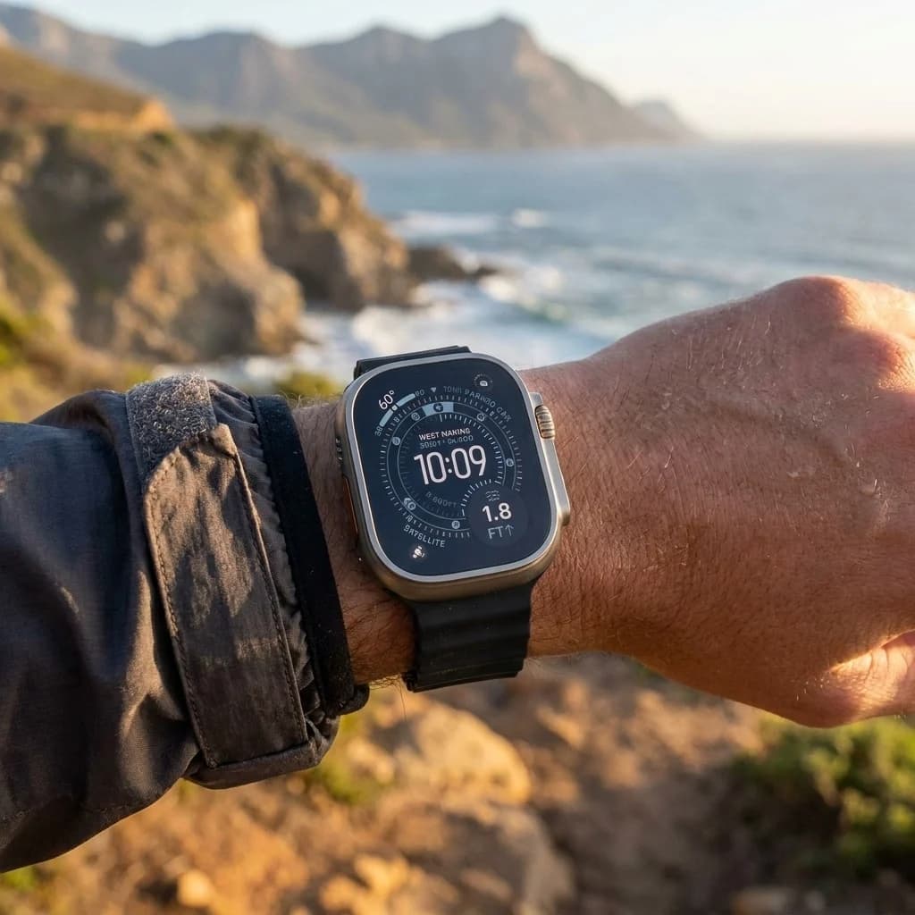 ساعت هوشمند ۴۹ میلیمتری اپل مدل Ultra 3 با قاب تیتانیوم طبیعی و بند Ocean — تصویر ۲
