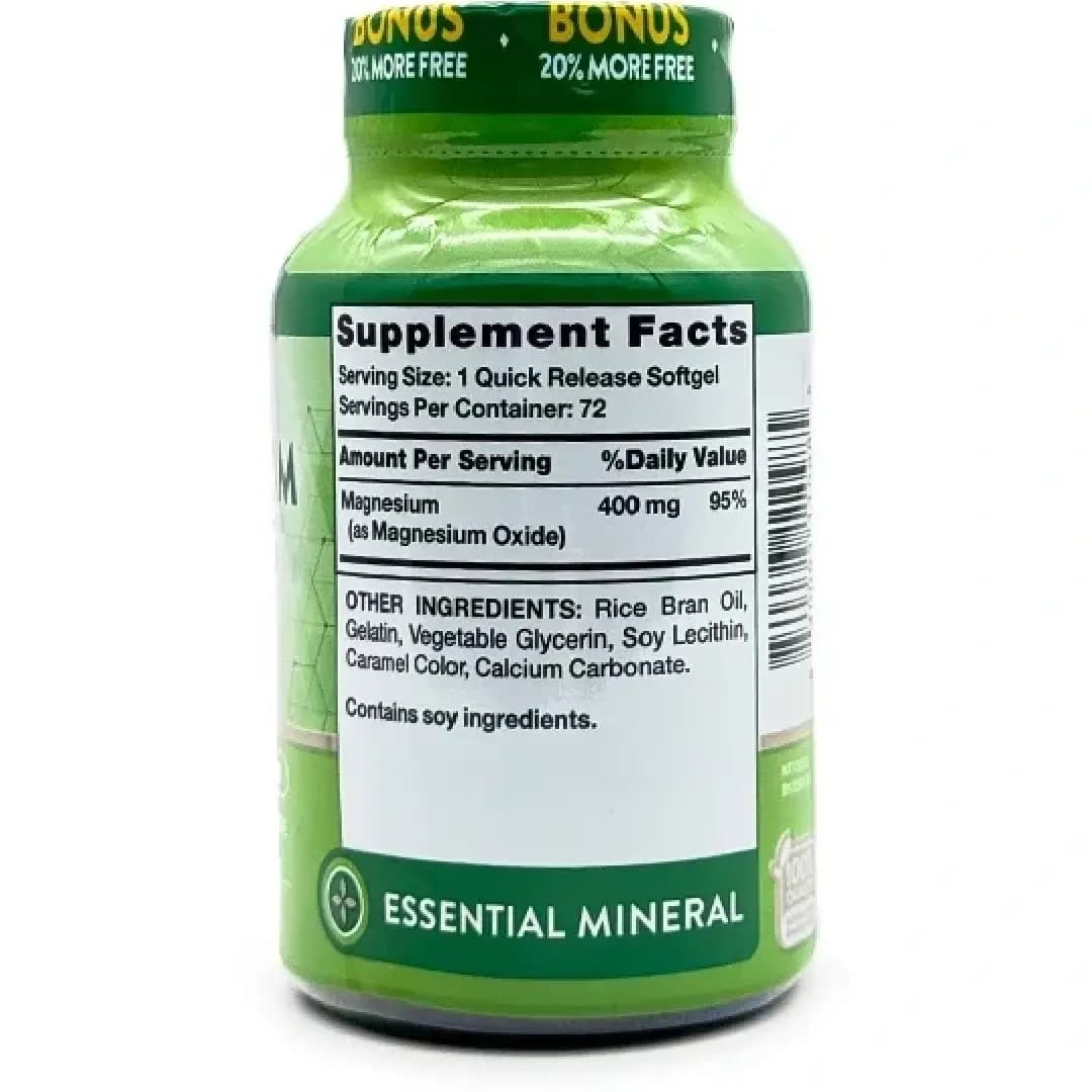 منیزیم اکساید نیچرز تروث 400 میلیگرم 72 عددی Nature’s Truth Extra Strength Magnesium Quick Release Softgels — تصویر ۲