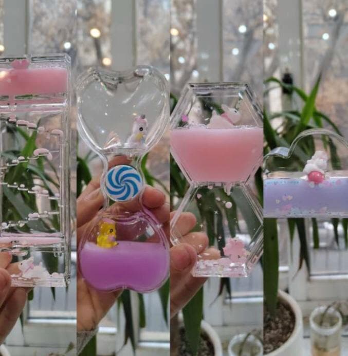 دکوراتیو ساعت شنی قلب پاستیلی Pastel Heart Hourglass
