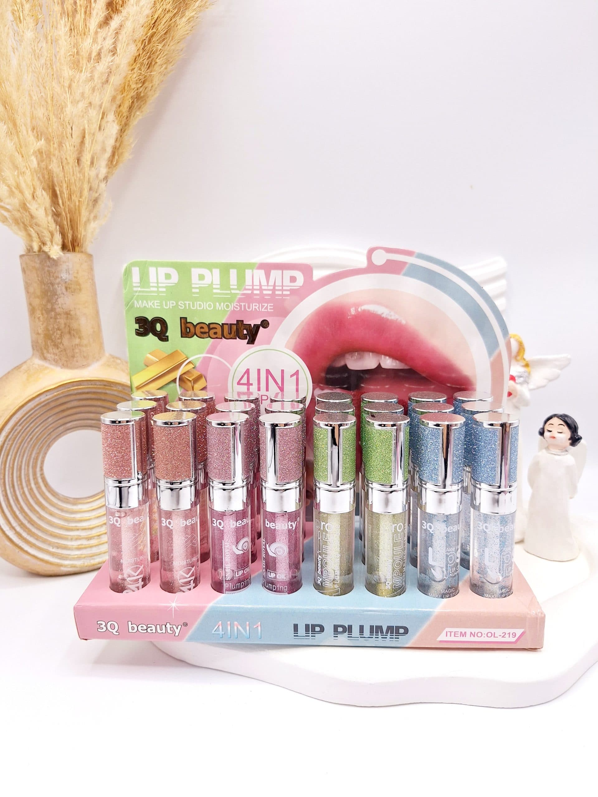 برق لب شاین دار رنگی برند 3Q beauty کد 219 — تصویر ۲