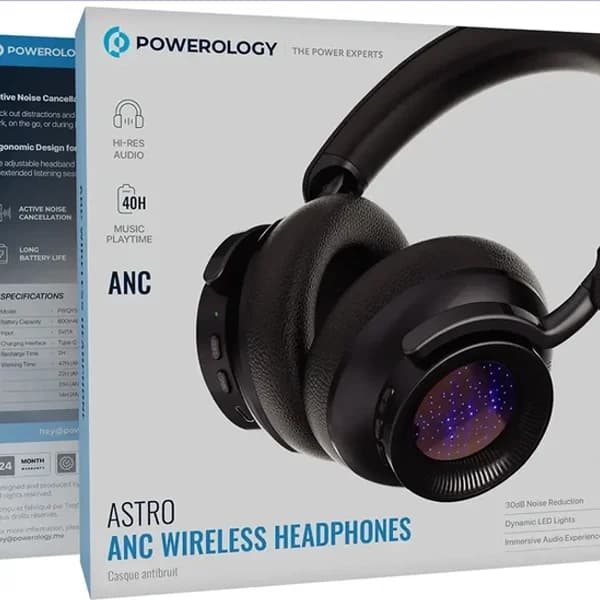 هدفون بی سیم پاورولوژی POWEROLOGY ASTRO HYBRID HEADPHONE PWQYSV32 — تصویر ۲
