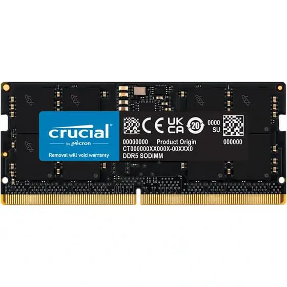 رم لپتاپ کروشیال تک کاناله DDR5 فرکانس 5600 مگاهرتز تایمینگ CL46 حافظه 16 گیگابایت (CT16G56C46S5)