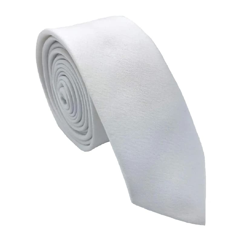 کراوات ساتن ساده هکس ایران مدل KS-WITE کد B21115 — تصویر ۲