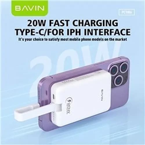 پاوربانک وایرلس 10000 مگنتی باوین Bavin PC1086 توان 15 وات — تصویر ۴