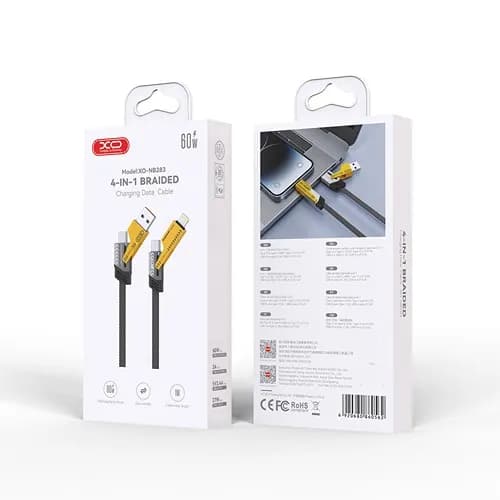 کابل انتقال داده 4 در 1 ایکس او XO NB283 4 in1 Braided flat cable — تصویر ۵