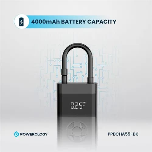 کمپرسور باد و پاوربانک 4000 پاورولوژی Powerology PP055 Air Compressor PPBCHA55 همراه با چراغ قوه — تصویر ۲