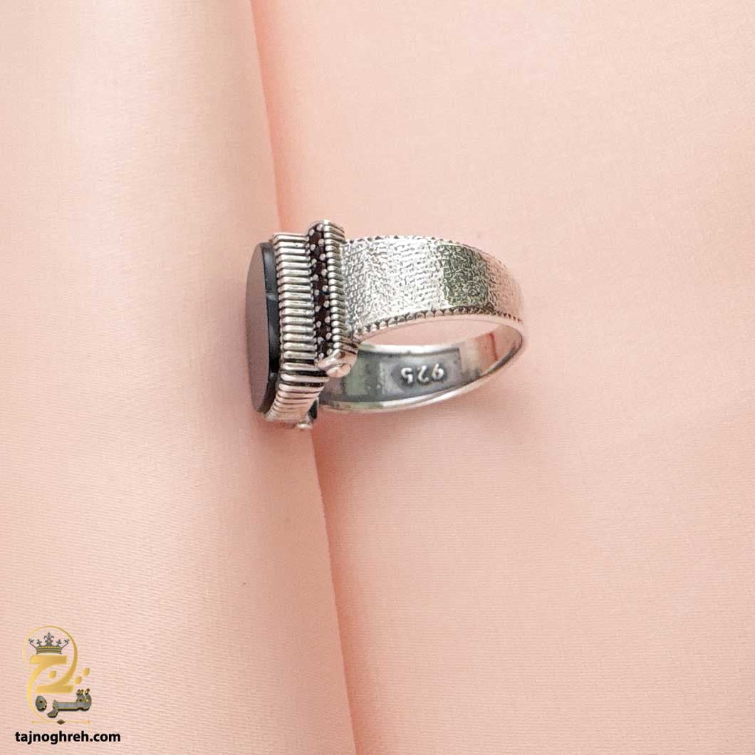 انگشتر نقره مردانه اسپرت نگین مشکی مدل RSM K54 — تصویر ۵