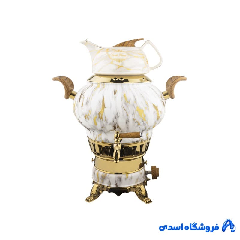 سماور 3 کاره ساحر استیل رنگی ماربل کروپ ست کد 1028 — تصویر ۲