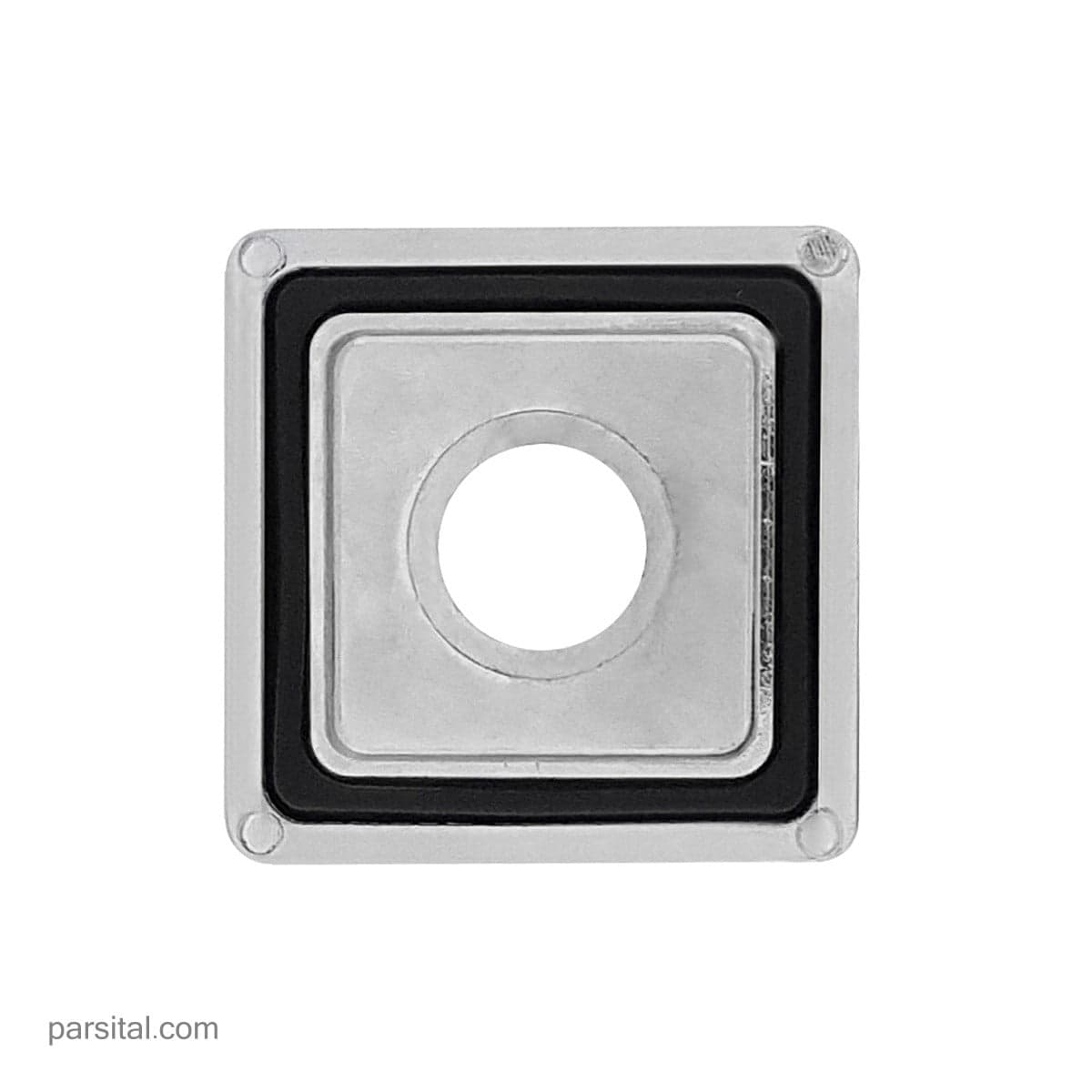 صفحه (پلاک) کروم توکار 74×74 کی دبلیو سی مدل آوا (توالت و وان پرکن) — تصویر ۳
