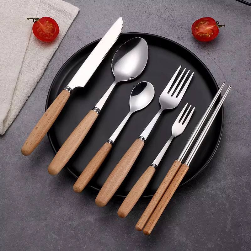 کارد میوه خوری دسته چوبی6 عددی 1014013