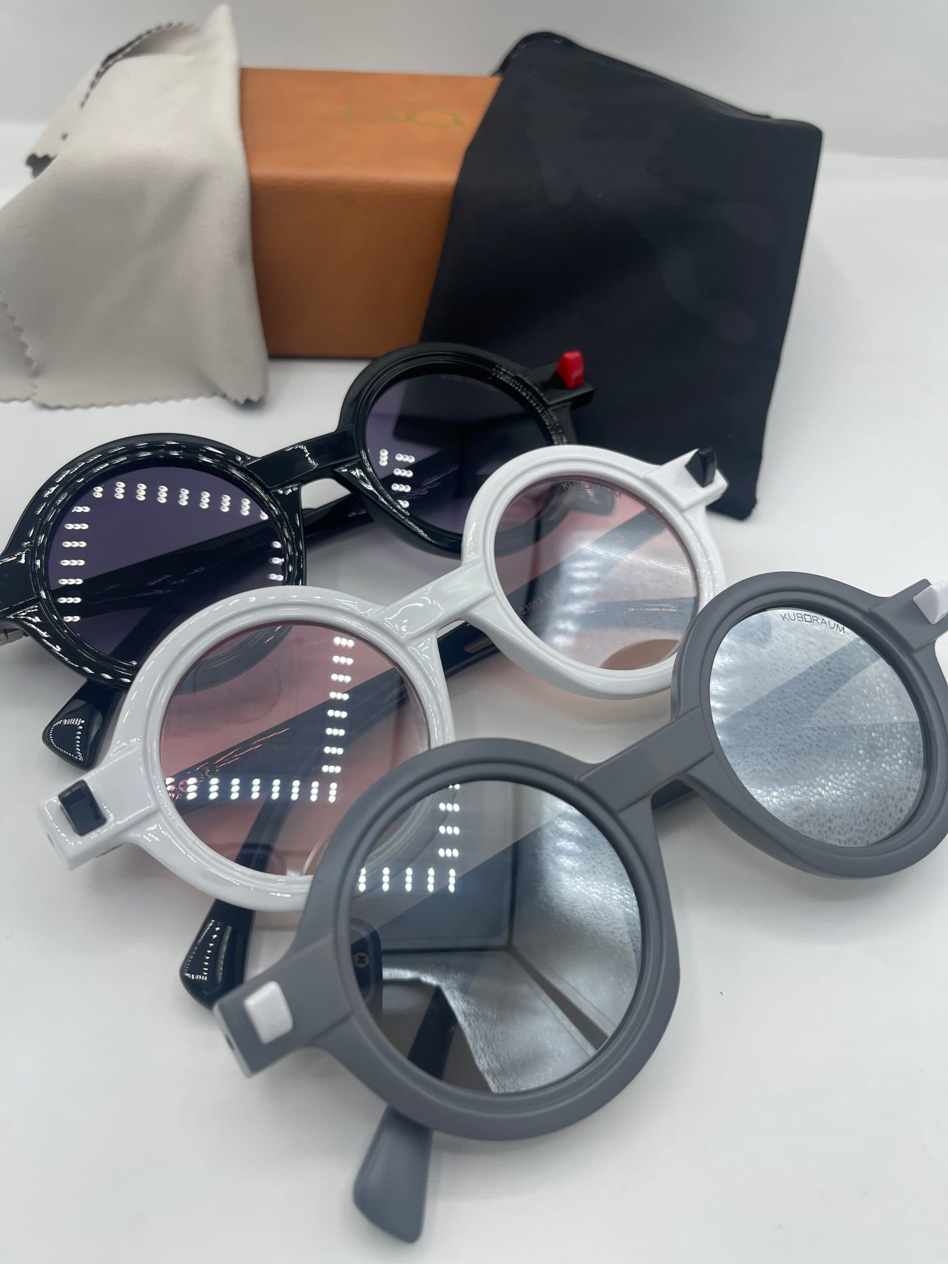 عینک آفتابی فشن شاخ دار فریم گرد کد 23053