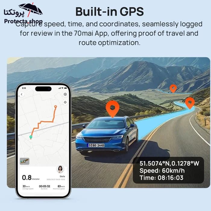 دوربین ثبت وقایع خودرو 70mai Dash Cam 4K A800 SE set ( همراه دوربین عقب ) — تصویر ۶