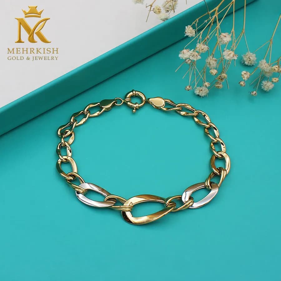 دستبند زنجیری طلا آریانا کد 7684