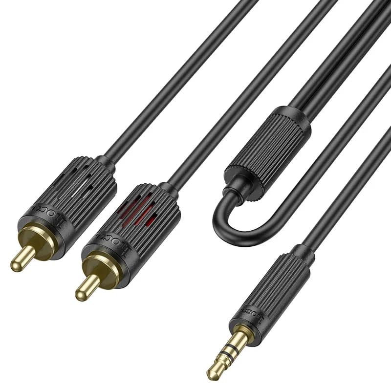 کابل 1 به 2 صدا هوکو UPA28 | 3.5mm به 2 RCA، 1.5 متر، مشکی