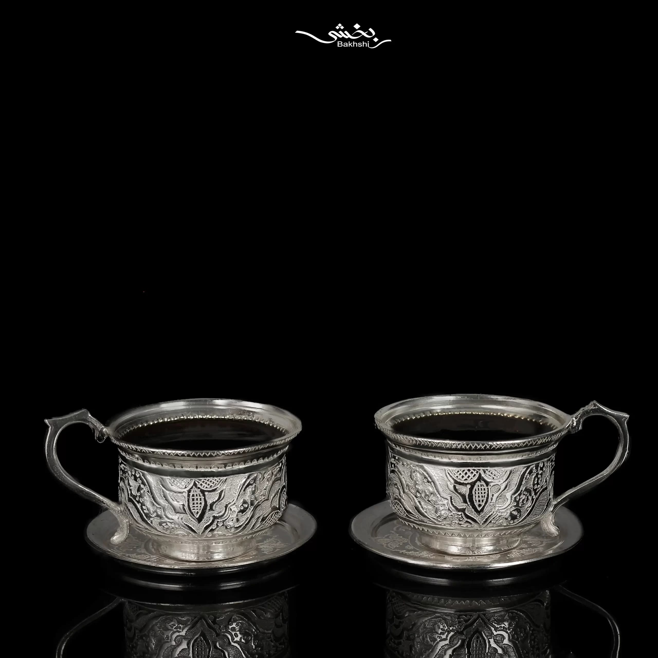 ست فنجان و نعلبکی قهوه خوری قلم اسلیمی — تصویر ۲