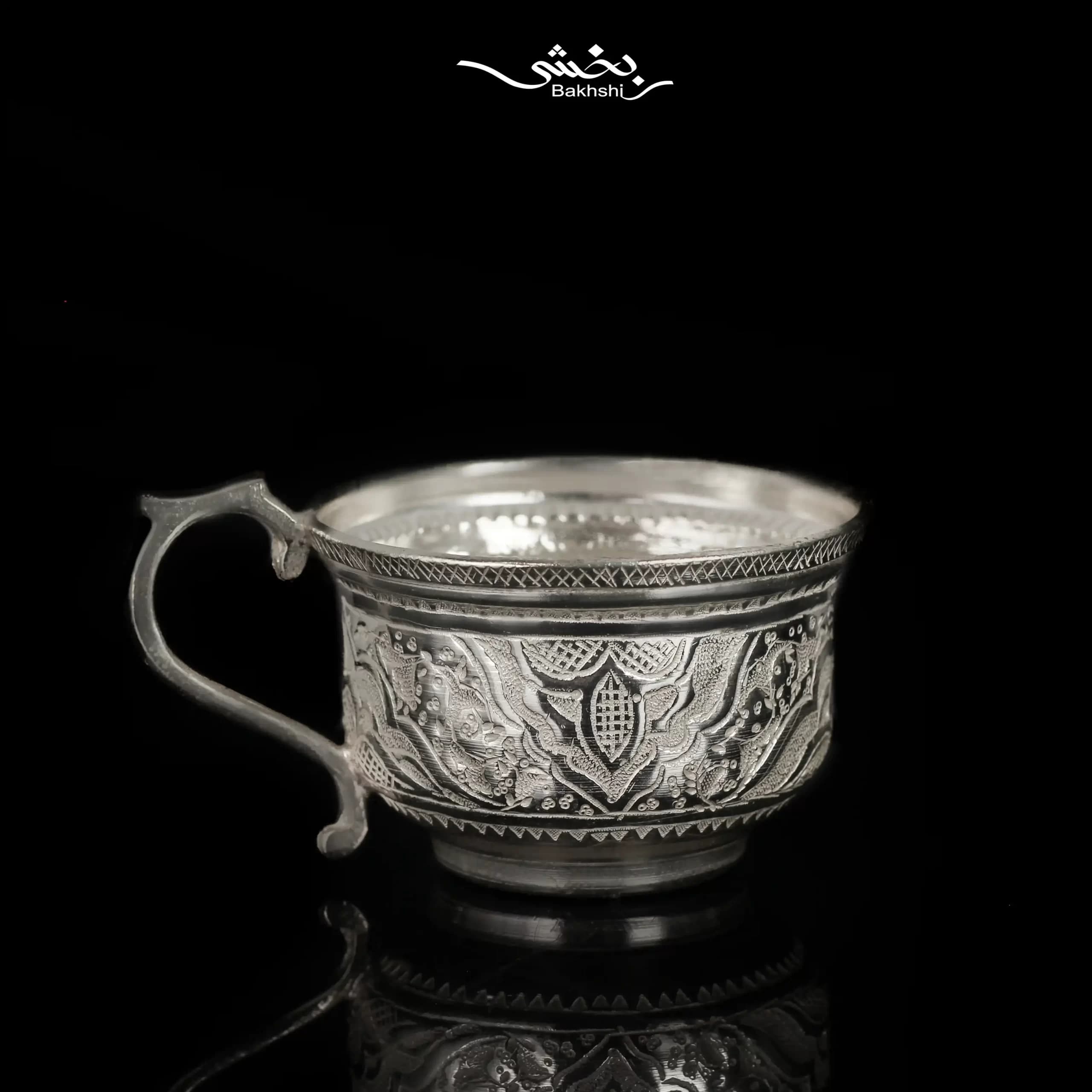 ست فنجان و نعلبکی قهوه خوری قلم اسلیمی — تصویر ۳