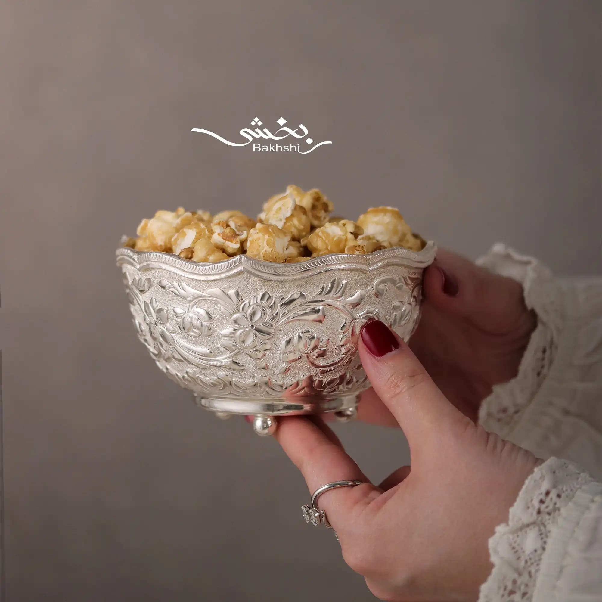 کاسه پایه گلوله ای گل برجسته شش عددی — تصویر ۳