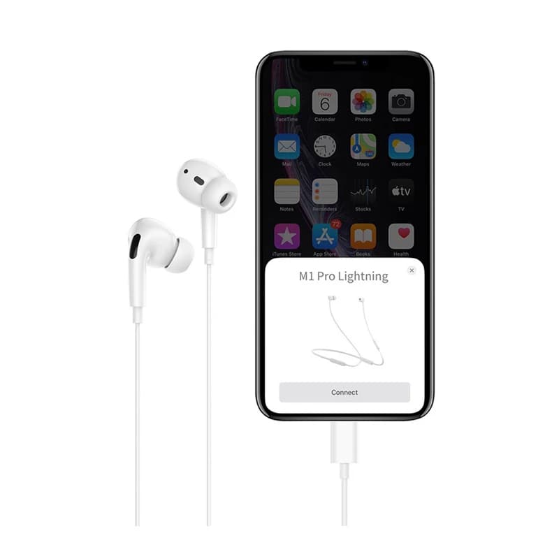 هندزفری هوکو مدل M111 PRO لایتنینگ رنگ سفید — تصویر ۵