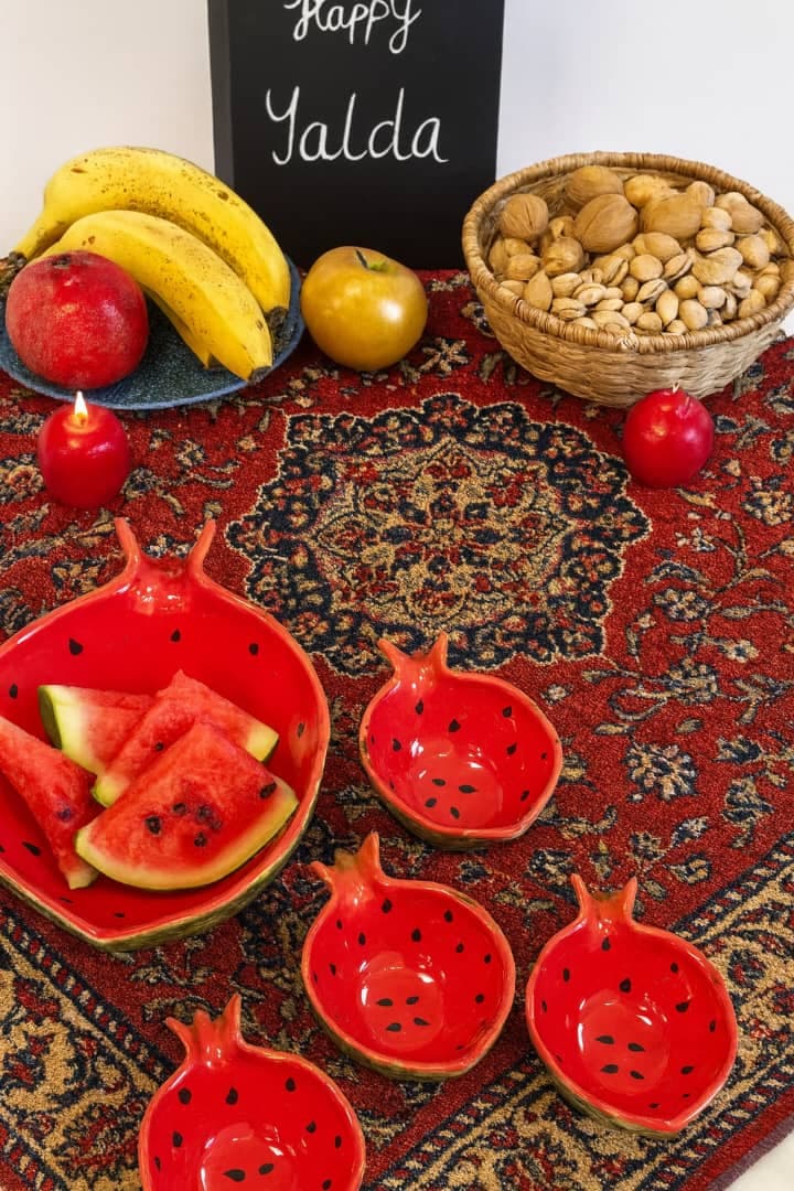 کاسه و پیاله سرامیکی طرح انار هندوانه