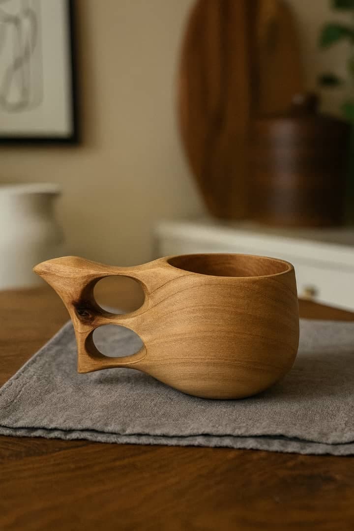 ماگ چوبی دسته دار هیچ