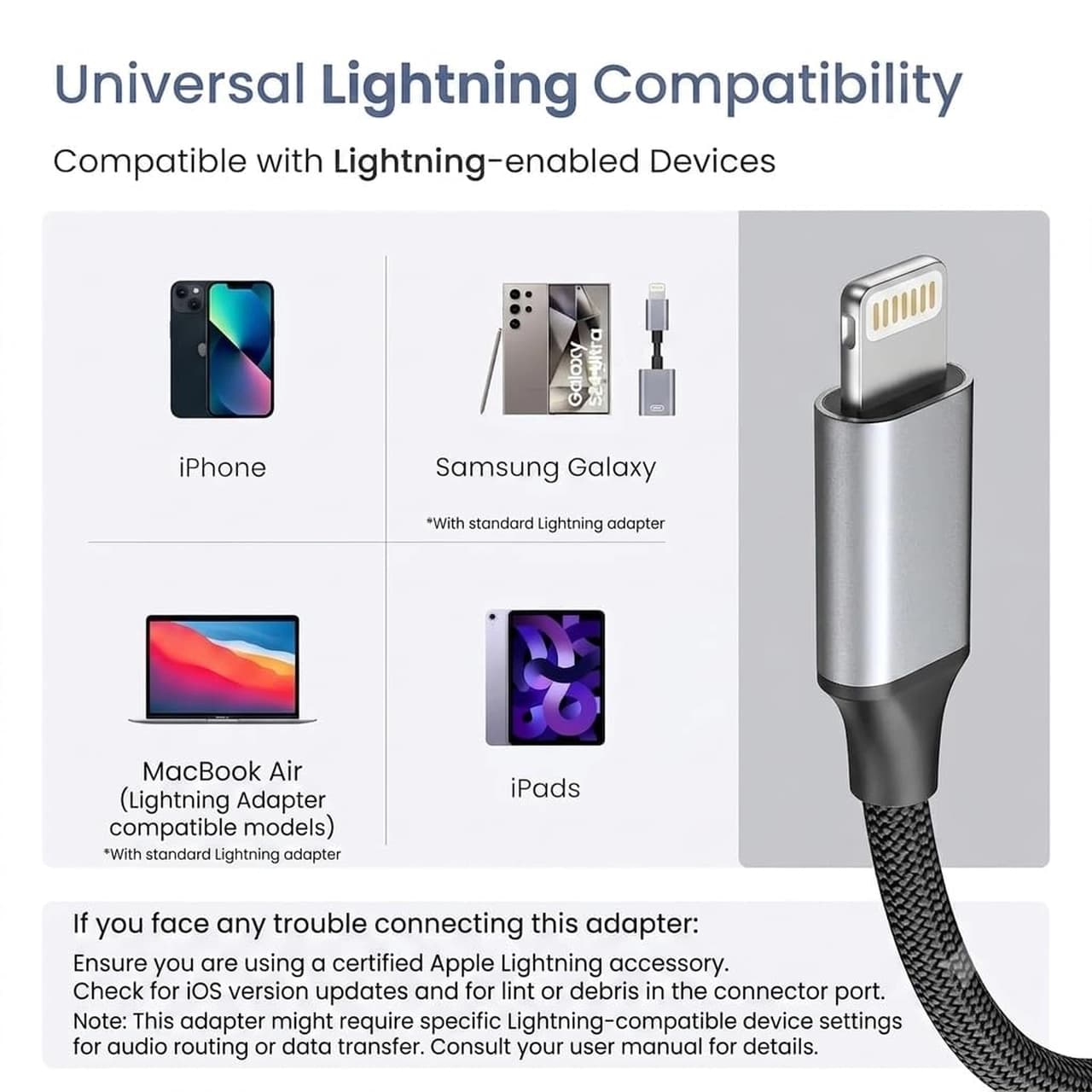 تبدیل Lightning به جک 3.5 میلیمتری مدل GJ-008 – خاکستری – ASP (گارانتی شش ماهه آروین) — تصویر ۲