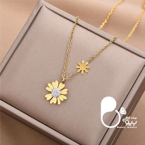 گردنبند بابونه نگینی
