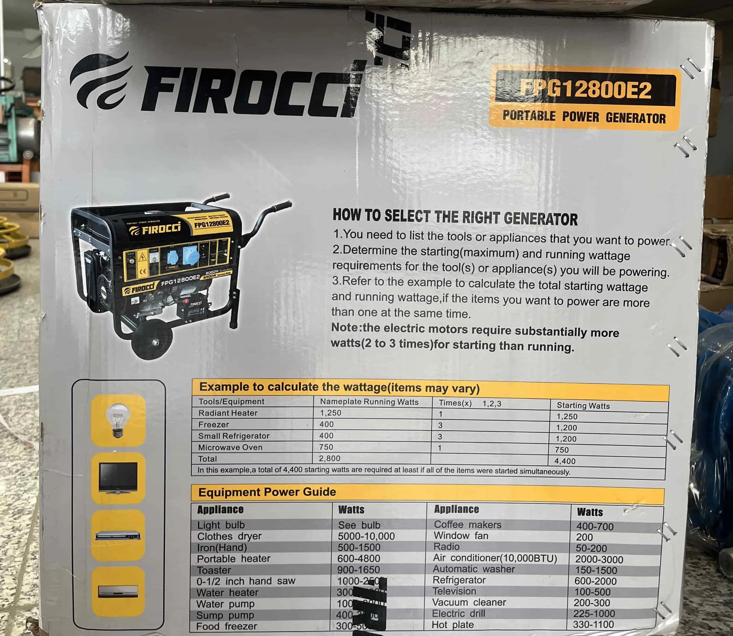 موتور برق 8/3 کیلووات بنزینی – استارتی فیروچی FIROCCI 12800E2 — تصویر ۶