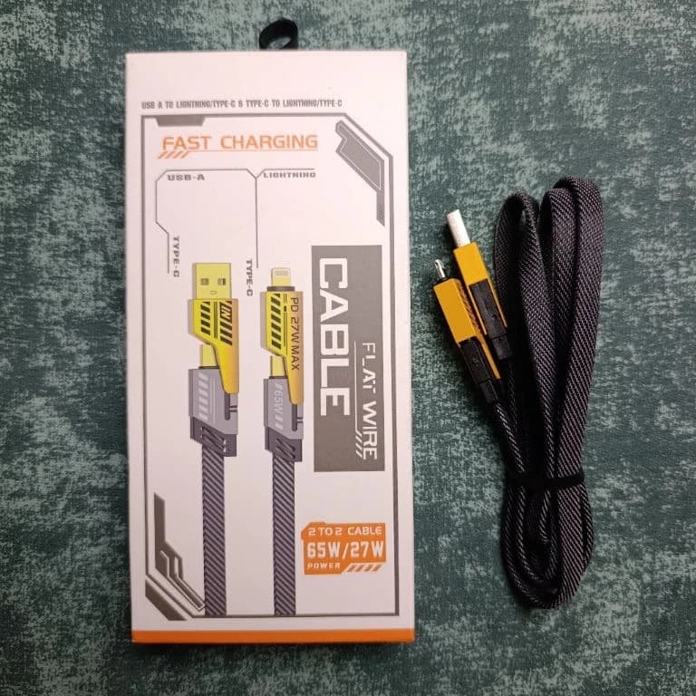 کابل تبدیل USB به USB-C/لایتنینگ به USB-C مدل همه کاره 2 در 2 طول 1 متر — تصویر ۷