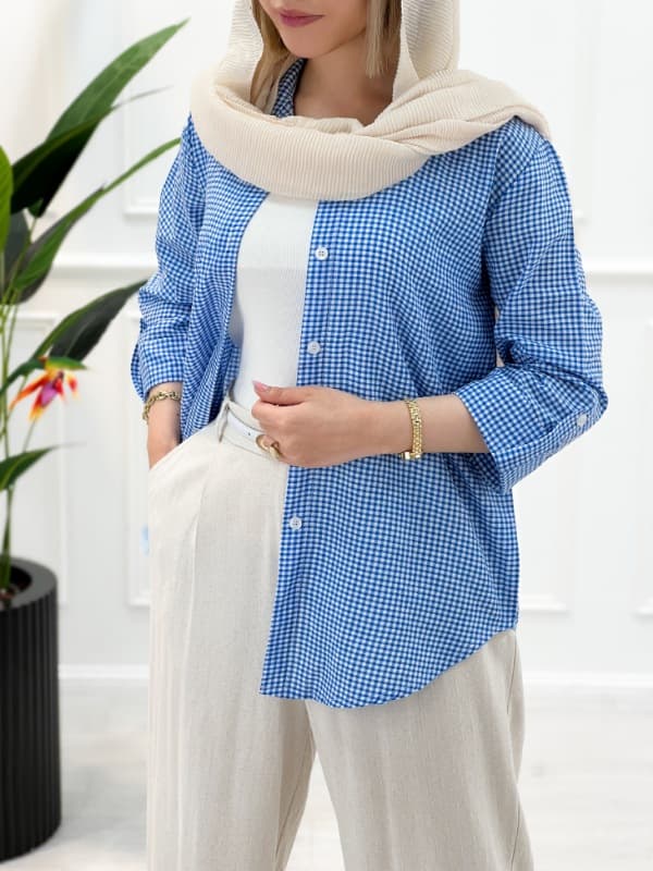 شومیز چهارخونه پاگندار