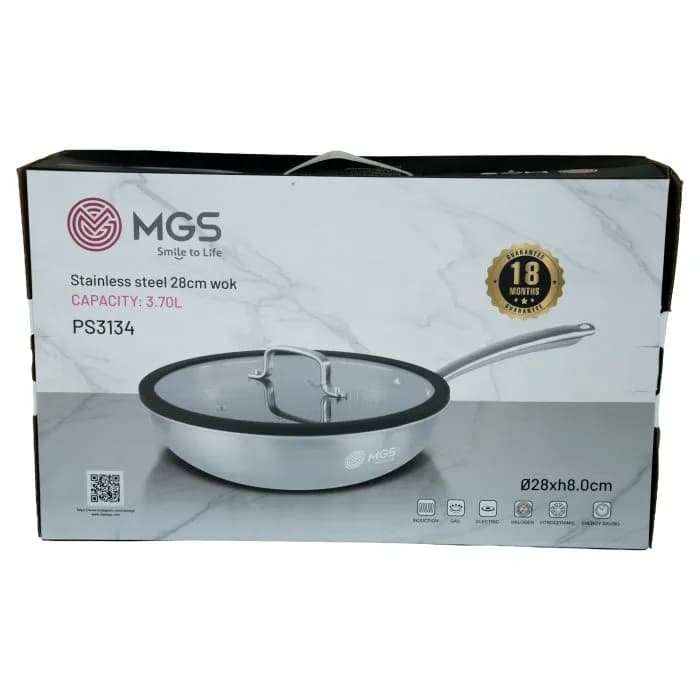 تابه 28 استیل ووک لیزری درب سیلیکون MGS PS3134 — تصویر ۷