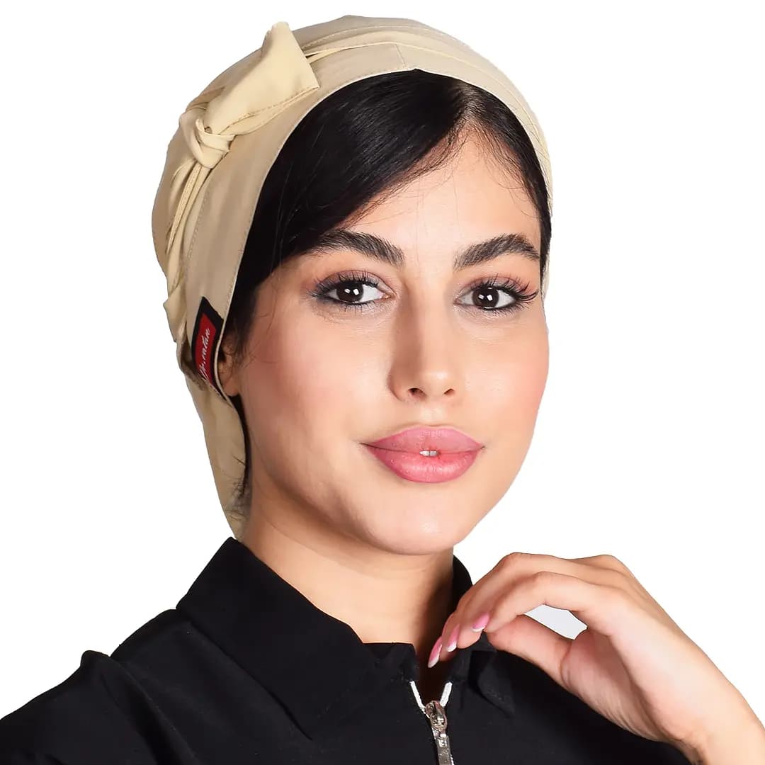 کلاه حجاب ساده کرم