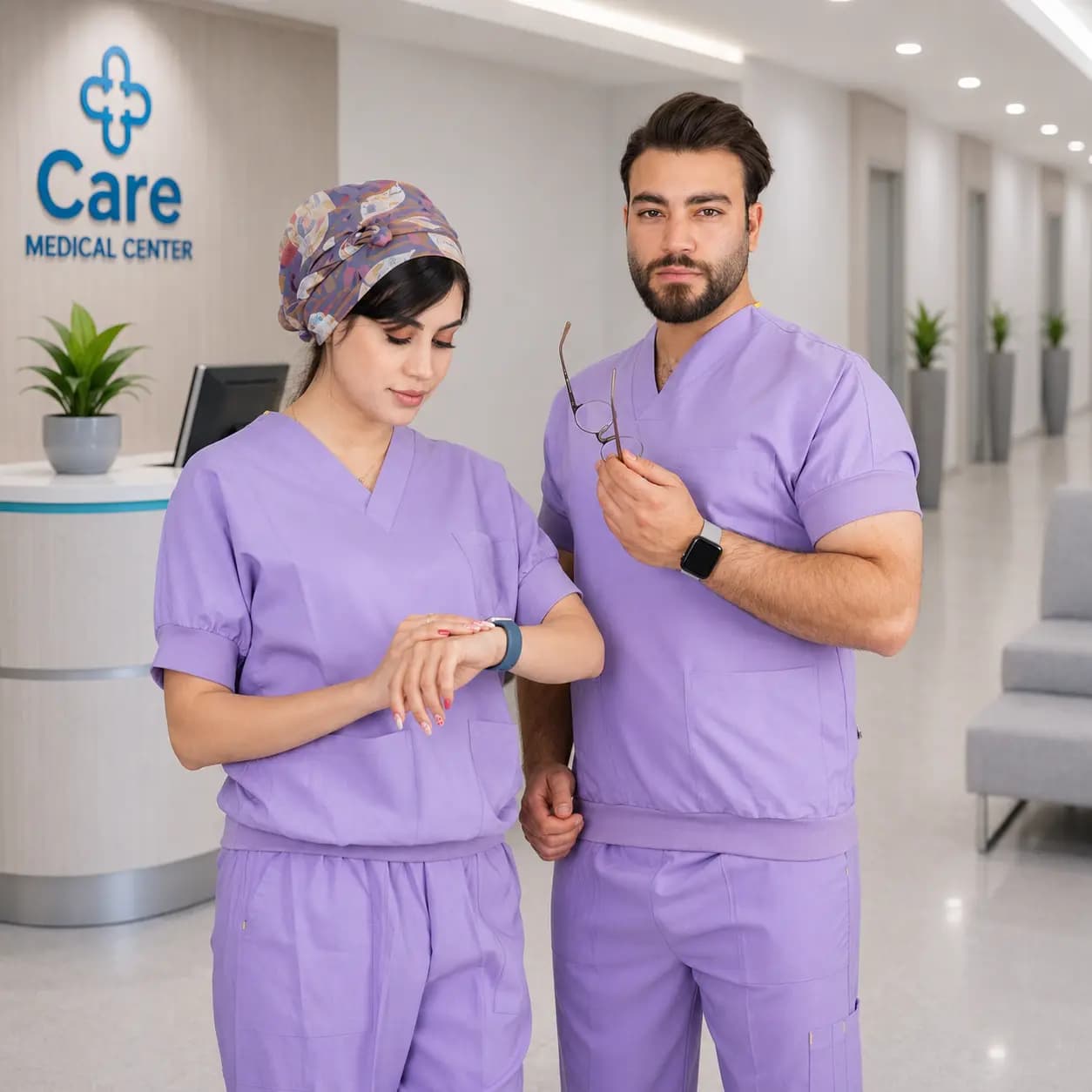 اسکراب شلوار برند سینوهه مدل (Gary plus) یاسی — تصویر ۲