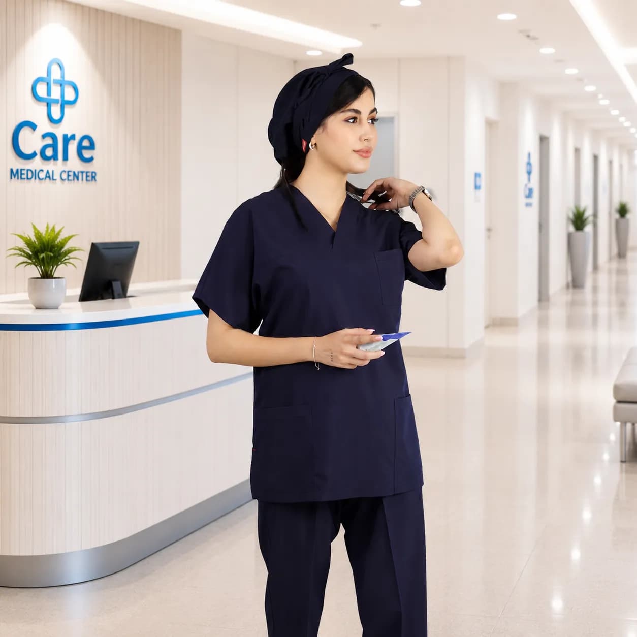 اسکراب شلوار برند سینوهه مدل(Cizgi Medical) سرمهای — تصویر ۴