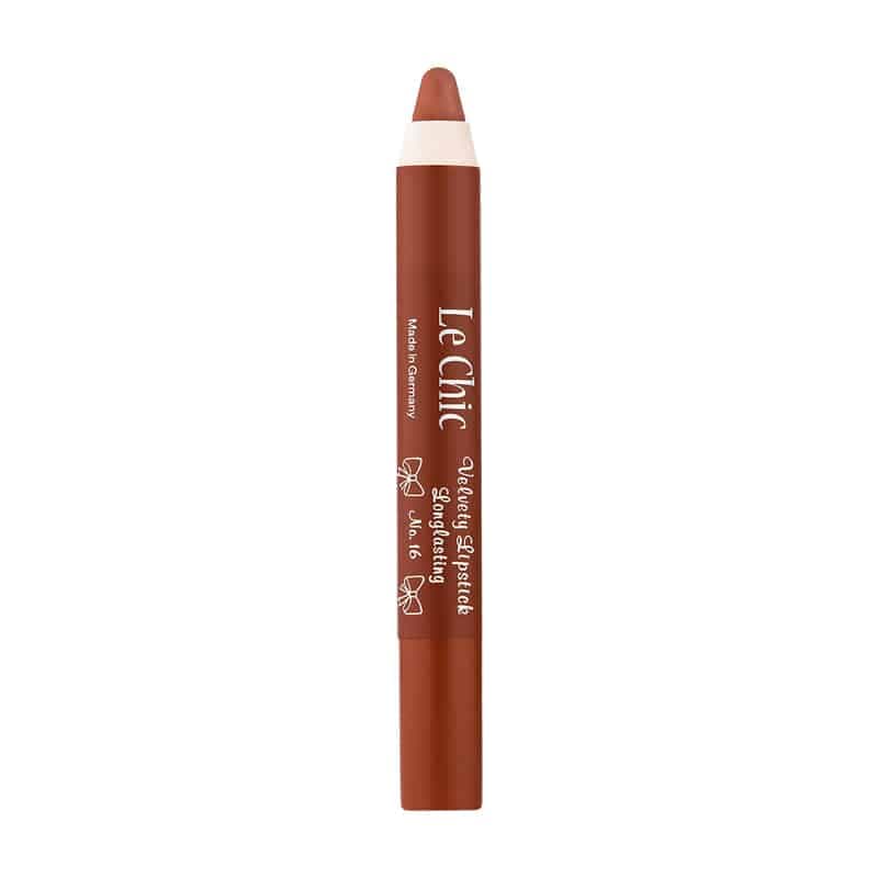 رژلب مدادی لچیک LeChic مدل Velvety Lipstick کد 16 — تصویر ۲