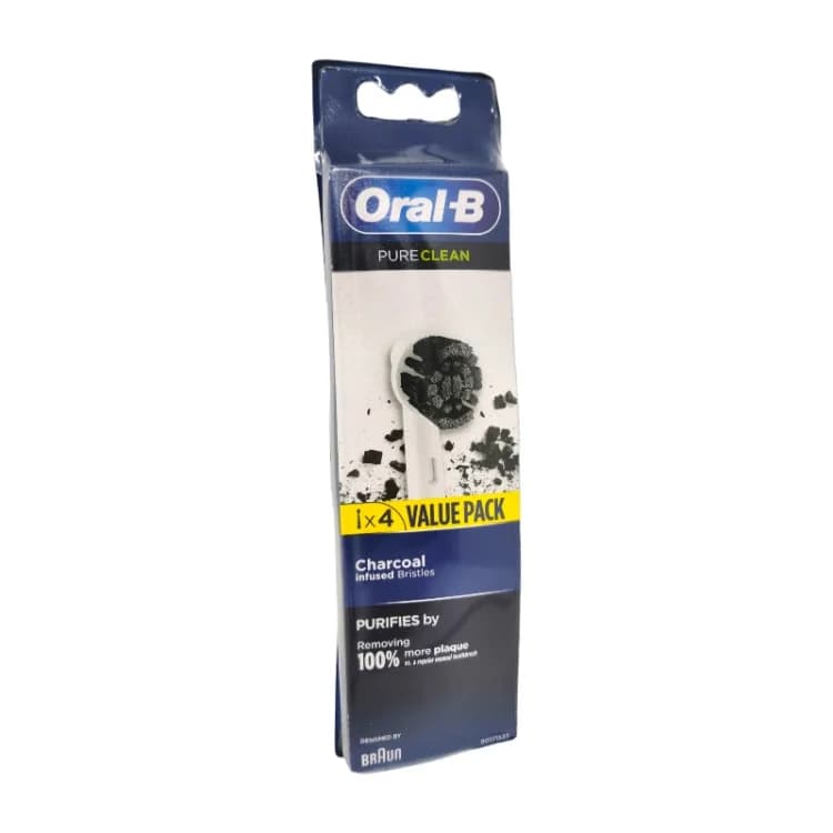 سری یدک مسواک برقی اورال بی Pure Clean مدل Charcoal بسته 4 عددی — تصویر ۲
