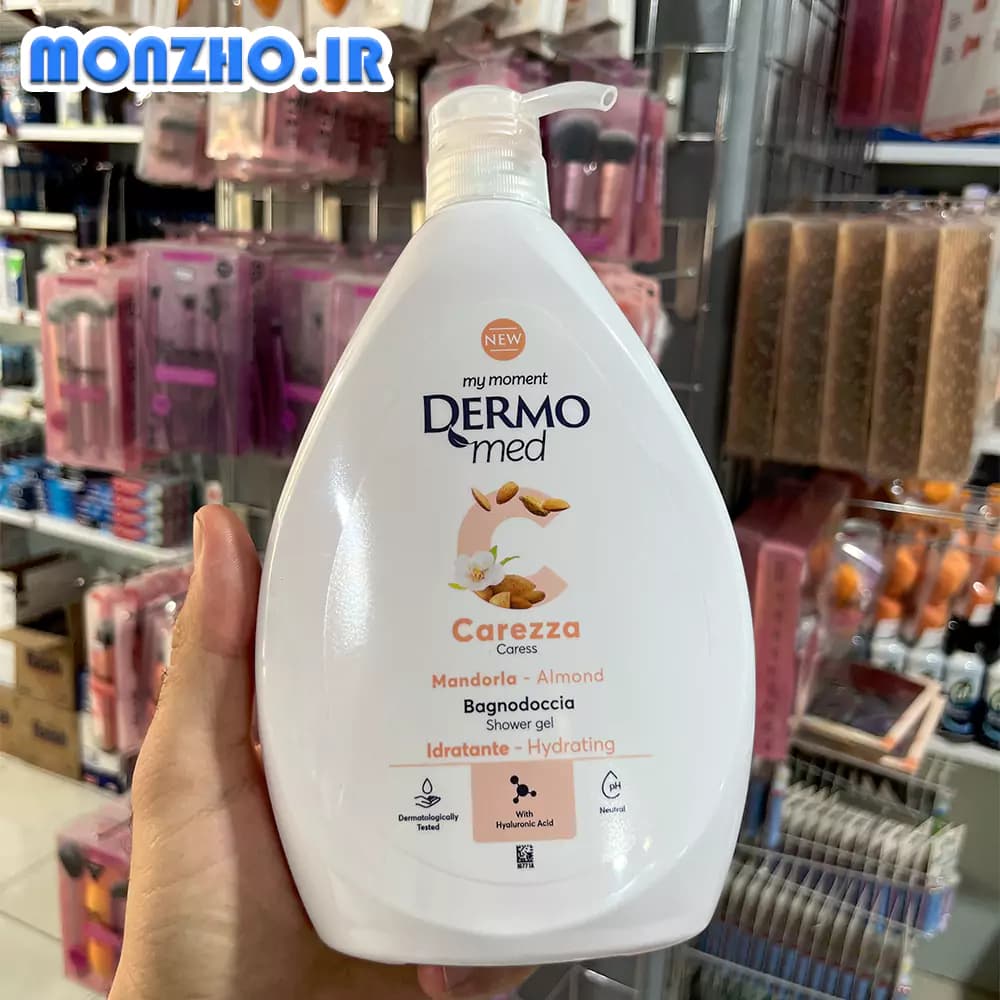 شامپو بدن درمومد حاوی روغن بادام Almond حجم 1000 میل — تصویر ۳
