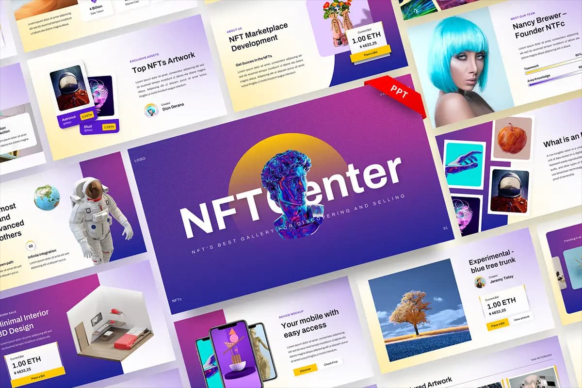 قالب پاورپوینت NFT و داراییهای دیجیتال