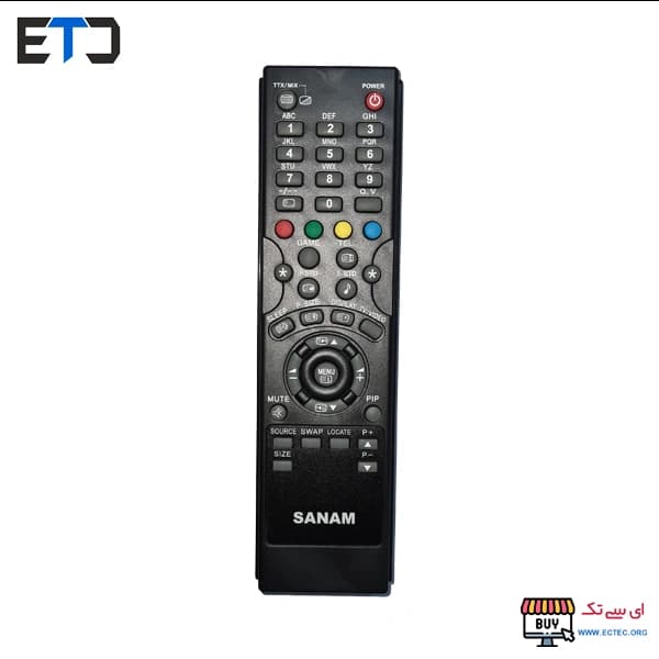 ریموت کنترل تلویزیون T200 صنام SANAM پشت مشکی — تصویر ۴