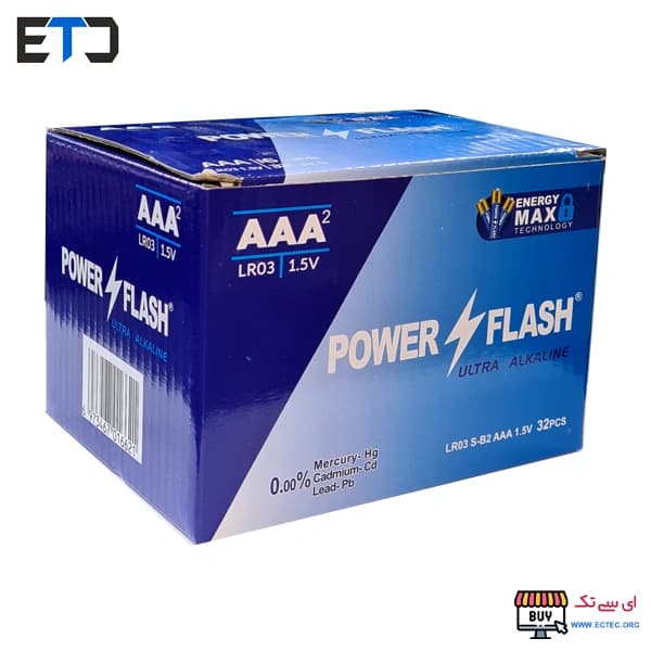 باتری نیم قلمی کارتی ULTRA ALKALINE پاور فلش POWER FLASH — تصویر ۴