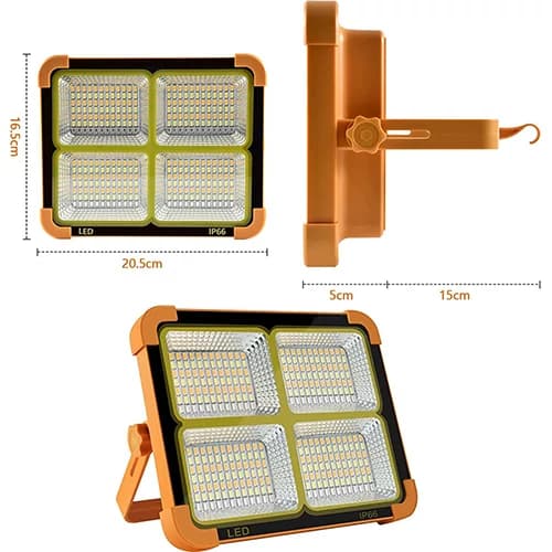 پروژکتور شارژی خورشیدی 100 وات کیانگ مدل KY-100W — تصویر ۴