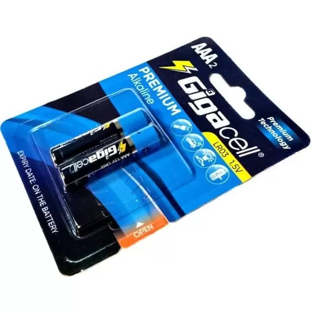 باتری دوتایی نیم قلمی گیگاسل مدل Premium Alkaline LR03 1.5V AAA — تصویر ۴